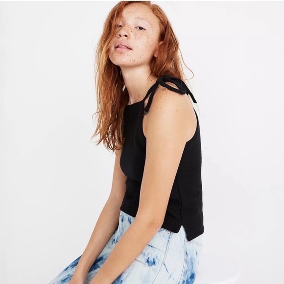 Madewell Tops - MADEWELL Tie Shoulder Tank Top In White Cream Size XS NEW WITH TAG